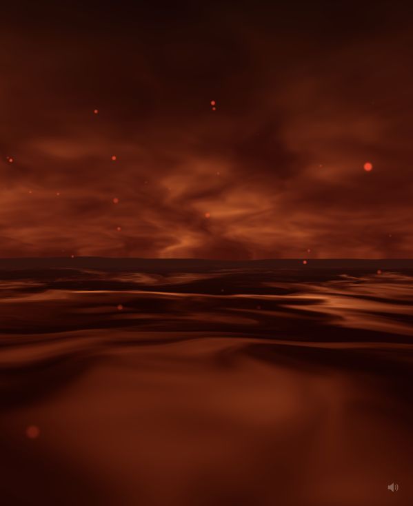 Emberflow, a dark red procedural landscape from Visions of Zuhl
